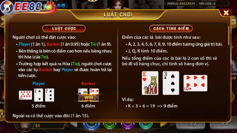 Luật chơi bài Baccarat