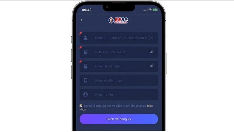 Cách đăng ký EE88 trên điện thoại
